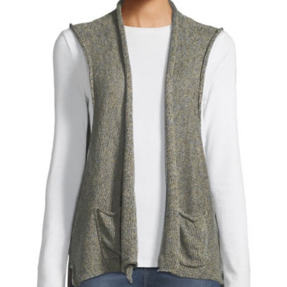 ⭐️ Eskandar Linen Rolled Open Front Vest EUC